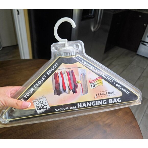 Original Space Bag Hanging Bag Vacuum Seal Compress up to 10 Garments New - Picture 3 of 7